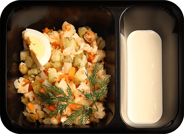 Блюдо: Оливье с цветной капустой