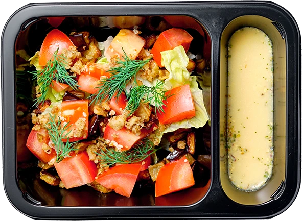 Блюдо: Салат с баклажанами и грецким орехом