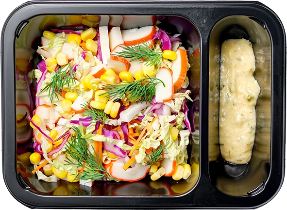 Блюдо: Капустный салат с крабовыми палочками